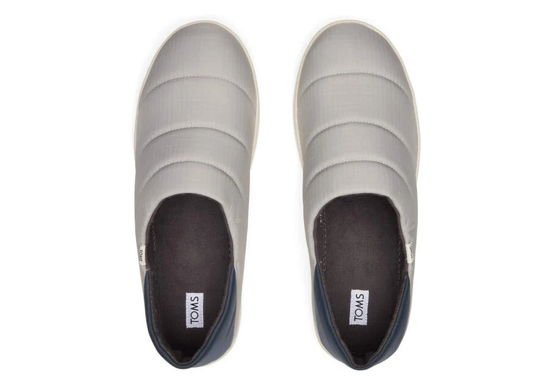 TOMS Herren Ezra Quilted Ripstop Slipper – Drizzle Grey