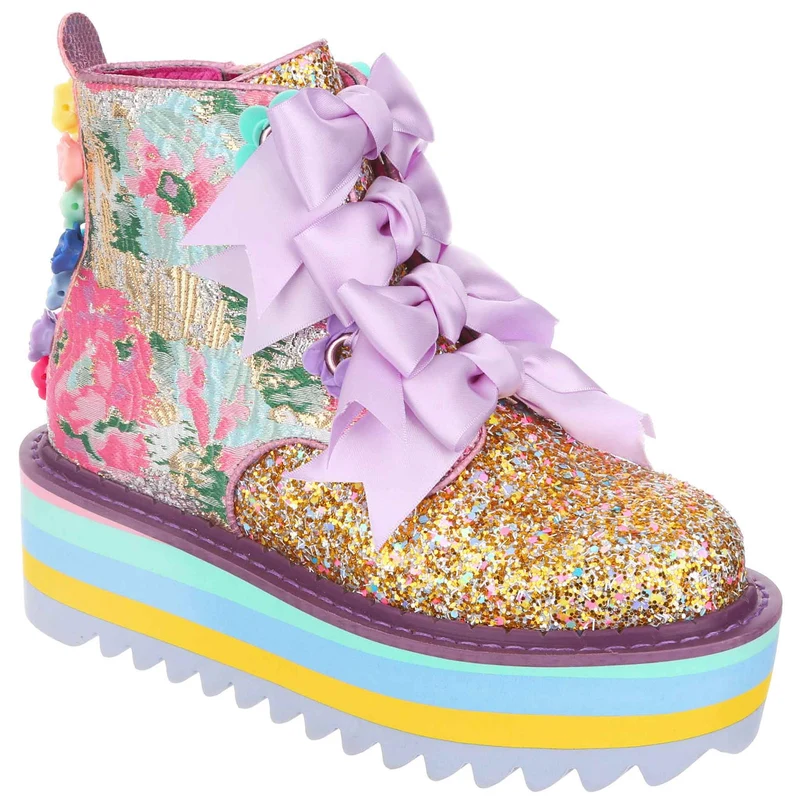 Irregular Choice Damen Land Of Dreams Stiefeletten - Gold / Multi