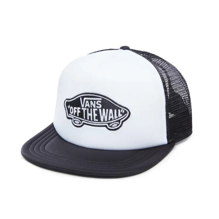 VANS Unisex Classic Patch Trucker Cap – Weiß / Schwarz
