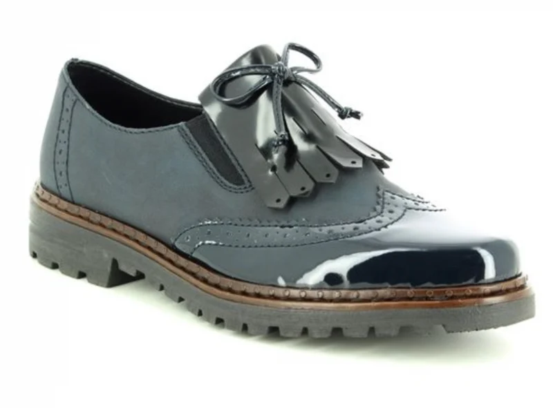 Rieker Slip-On-Brogue für Damen – Marineblau
