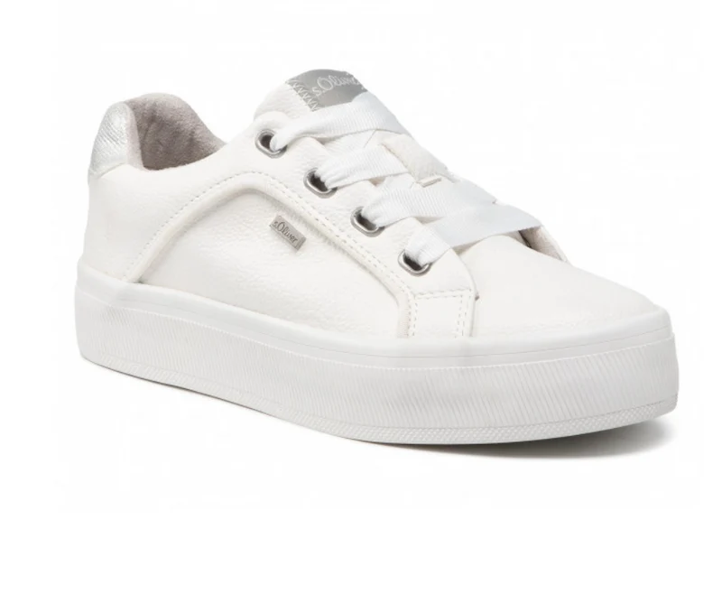 S.Oliver Damenmode-Trainer - Weiß / Grau