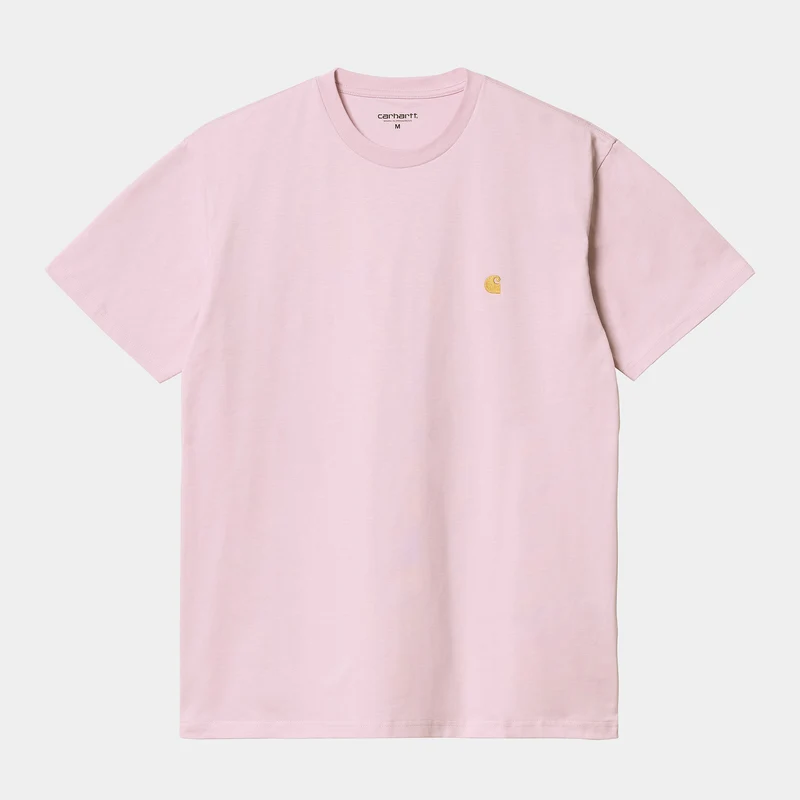 Carhartt WIP Herren Chase Kurzarm-T-Shirt – Pale Quartz / Gold