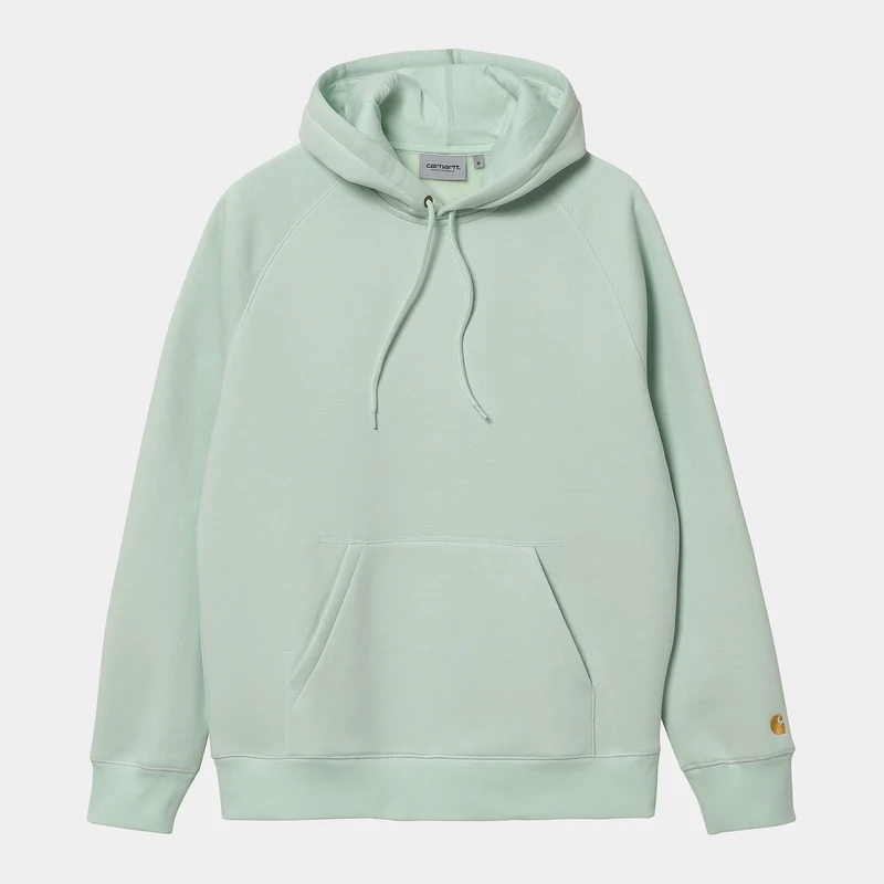 Carhartt WIP Herren Chase Kapuzenpullover – Pale Spearmint / Gold