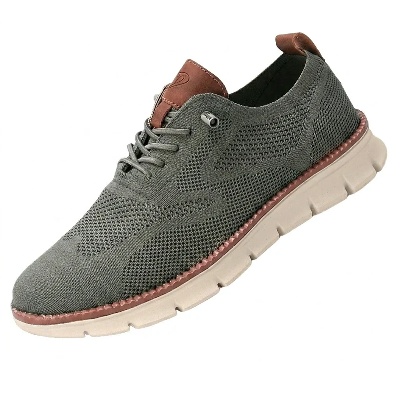 Herren-Freizeitschuhe aus Strick mit profilierter Sohle und Schnürung
