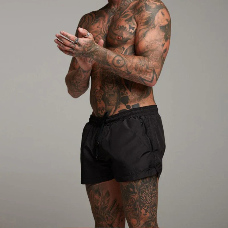 Herren Badeshorts mit elastischem Bund und Kordelzug