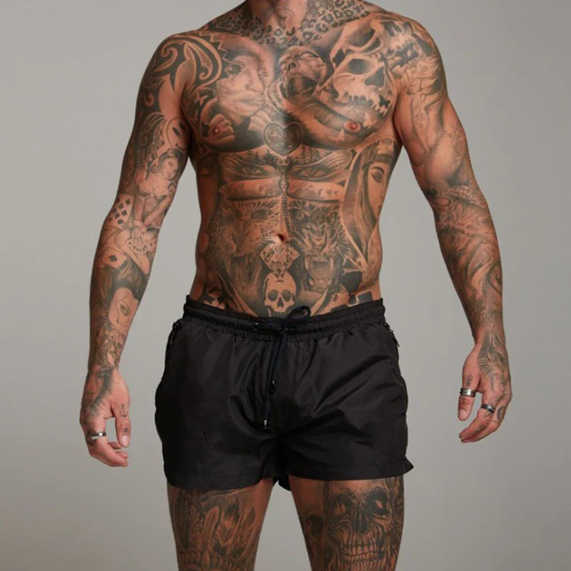 Herren Badeshorts mit elastischem Bund und Kordelzug
