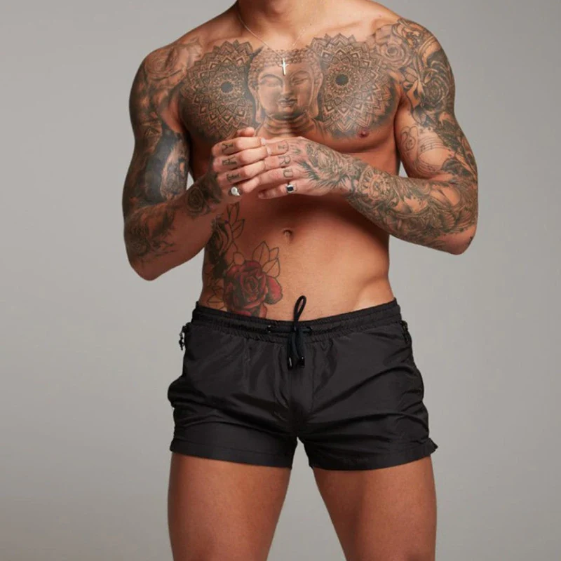 Herren Badeshorts mit elastischem Bund und Kordelzug