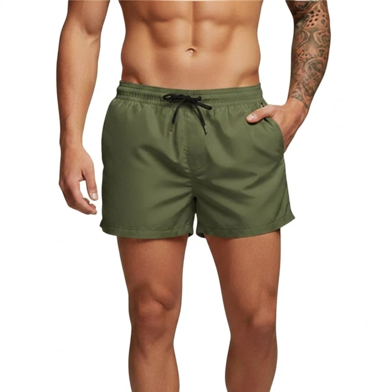 Herren Badeshorts mit elastischem Bund und Kordelzug