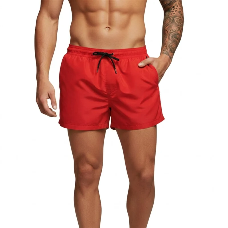 Herren Badeshorts mit elastischem Bund und Kordelzug