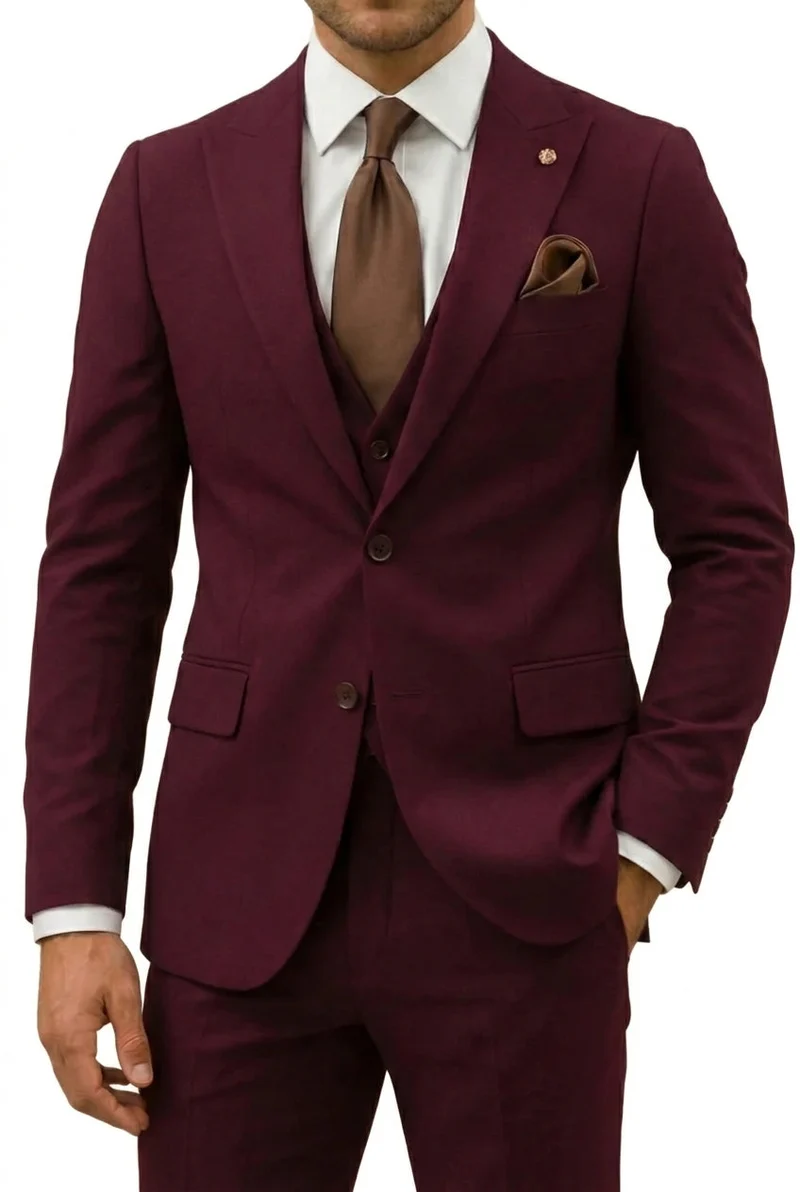 Herren Dreiteiler mit Sakko, Weste und Hose