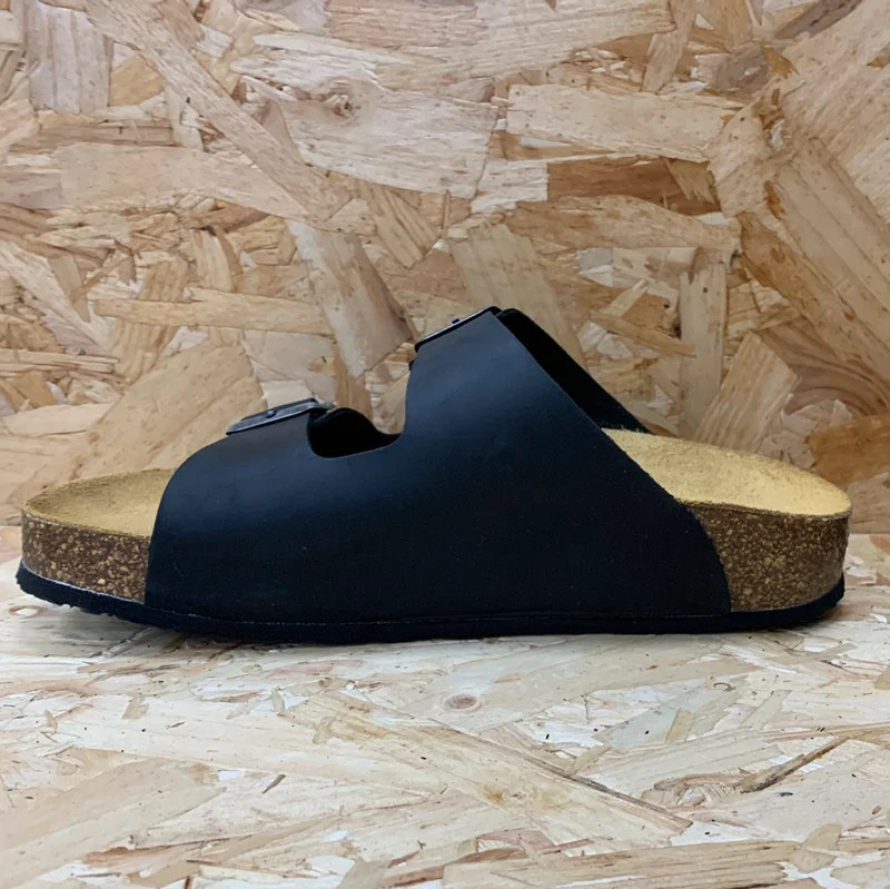 Plakton Damen Malaga Mid Apure Ledersandale – Schwarz
