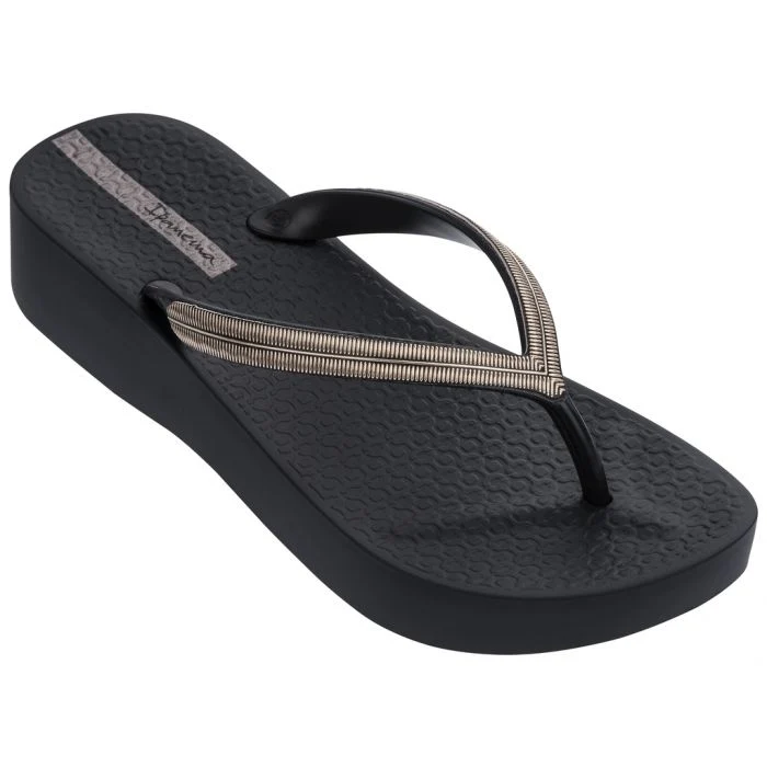 Ipanema Damen-Mesh-Keilsandalen - Schwarz