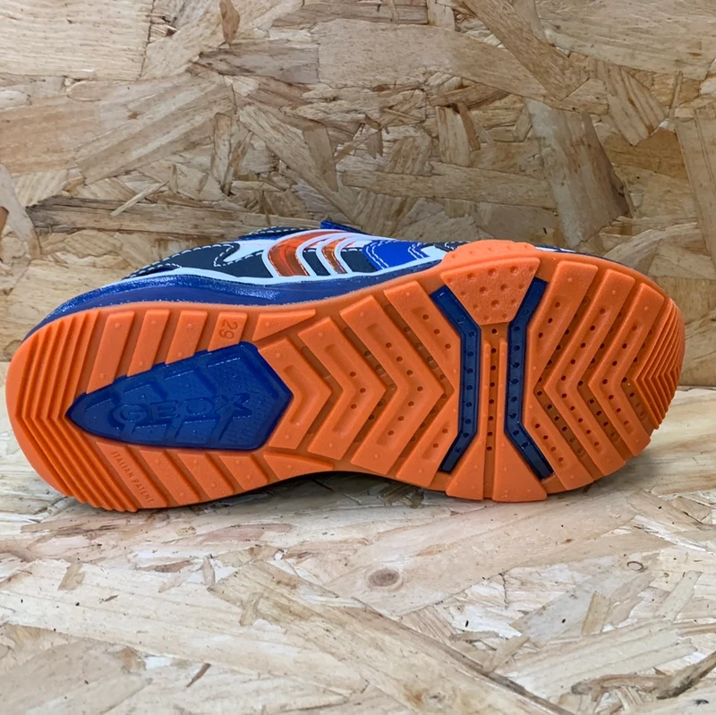 Geox Leuchtende Bayonyc-Turnschuhe für Kinder – Königsblau / Orange