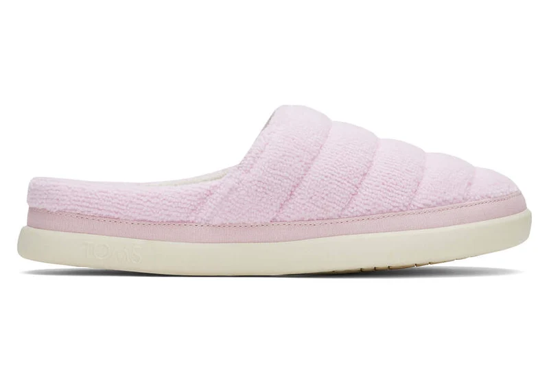 TOMS Salbeifarbener Frottee-Slipper für Damen – Chalky Pink