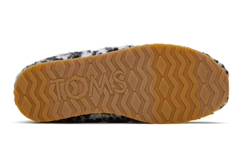 TOMS Damen Alpargata Resident Fleece Espadrille – Egret Snow Leopard