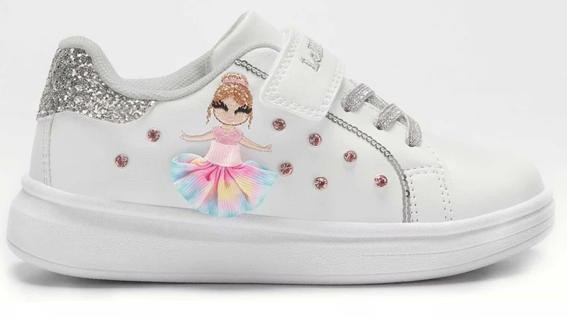 Lelli Kelly Mille Stelle-Turnschuhe für Kinder – Weiß / Silber