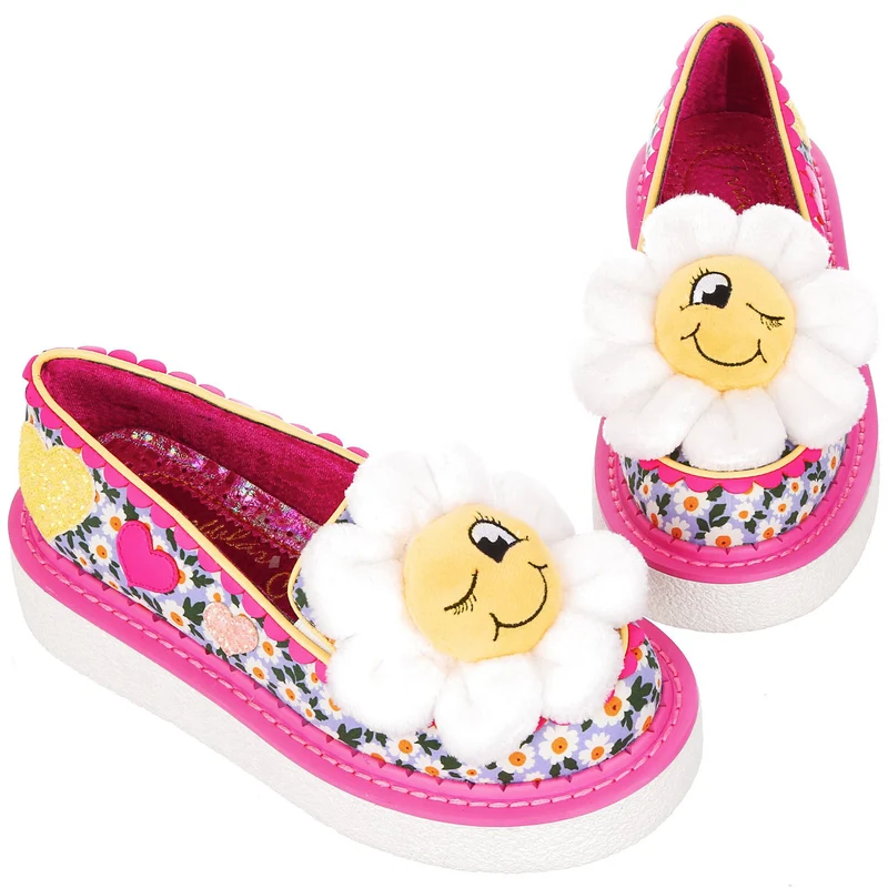 Irregular Choice Damen Oopsie Daisy Plateau-Sneaker – Weiß geblümt