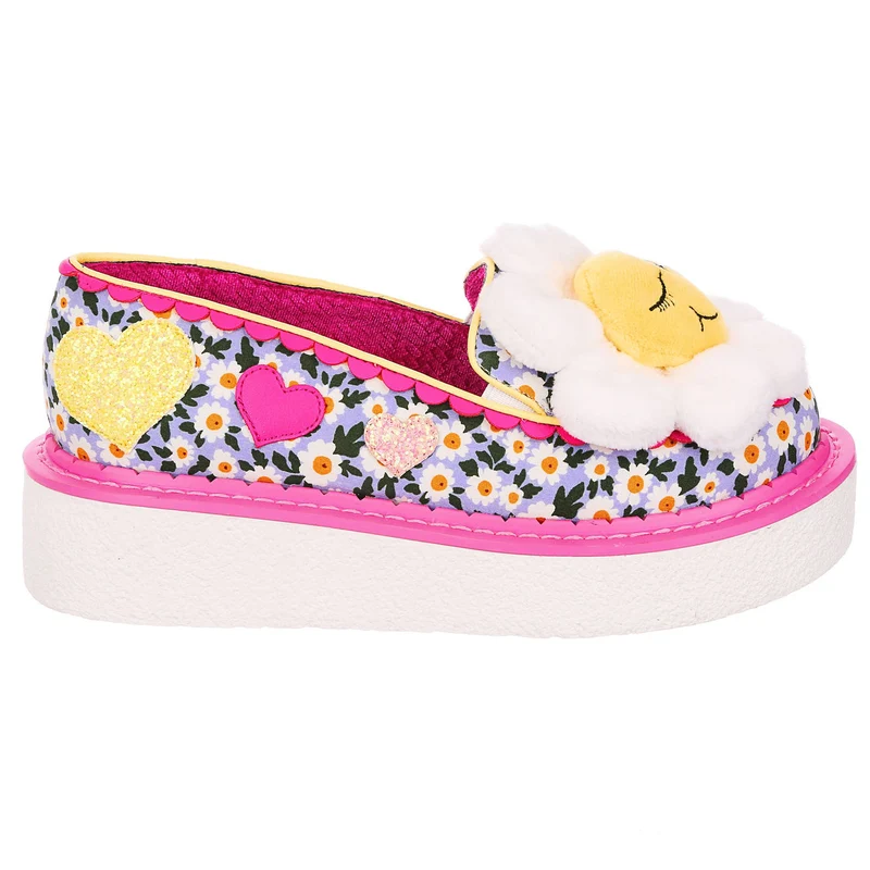 Irregular Choice Damen Oopsie Daisy Plateau-Sneaker – Weiß geblümt