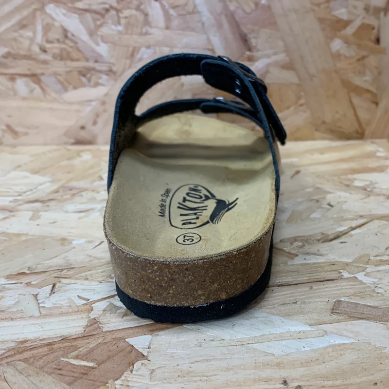 Plakton Damen-Sandale „Malaga“ aus metallischem Leder – Bronze
