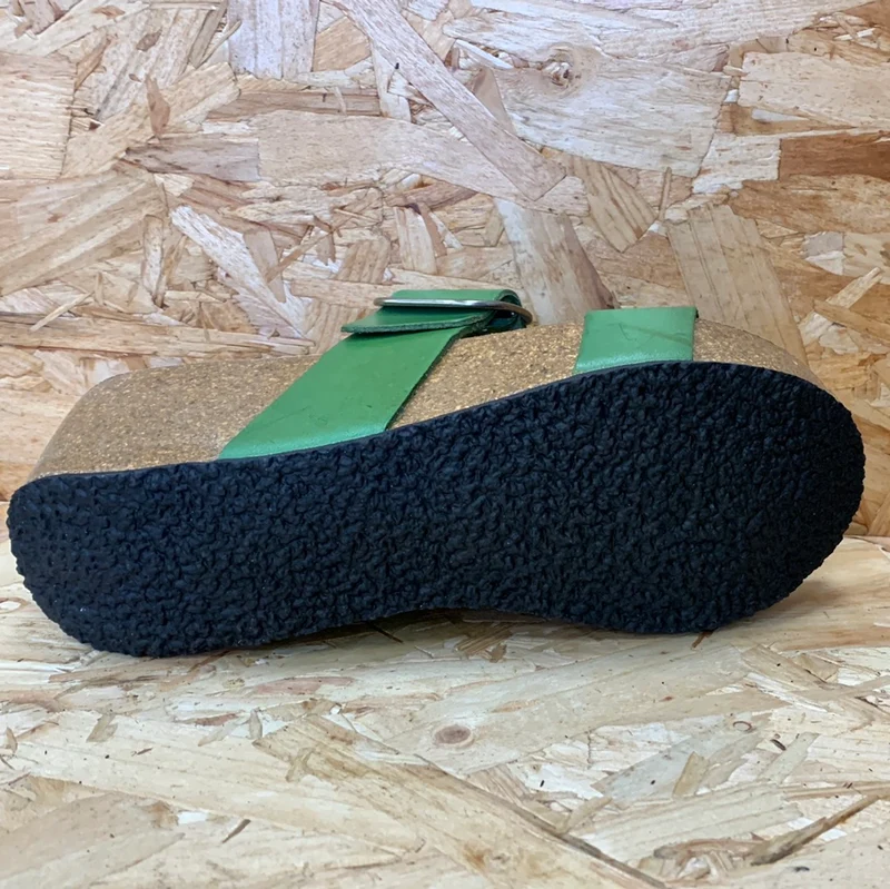 Plakton Damen Alicante Hi Vintage Ledersandale – Grün
