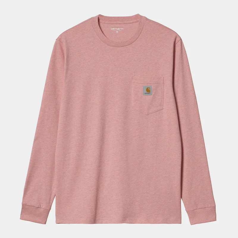 Carhartt WIP Herren-T-Shirt mit langen Ärmeln und Taschen – Rothko Pink