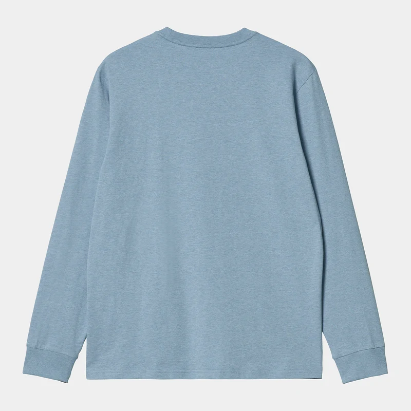 Carhartt WIP Herren-T-Shirt mit langen Ärmeln und Taschen – Frosted Blue