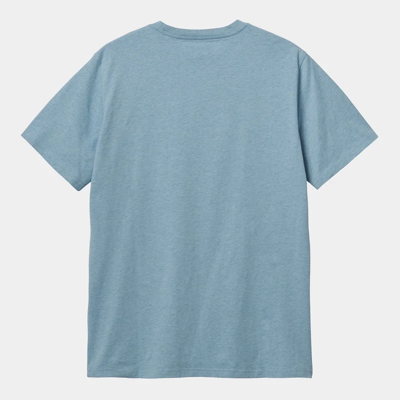 Carhartt WIP Kurzärmliges Herren-T-Shirt mit Tasche – Frosted Blue Heather