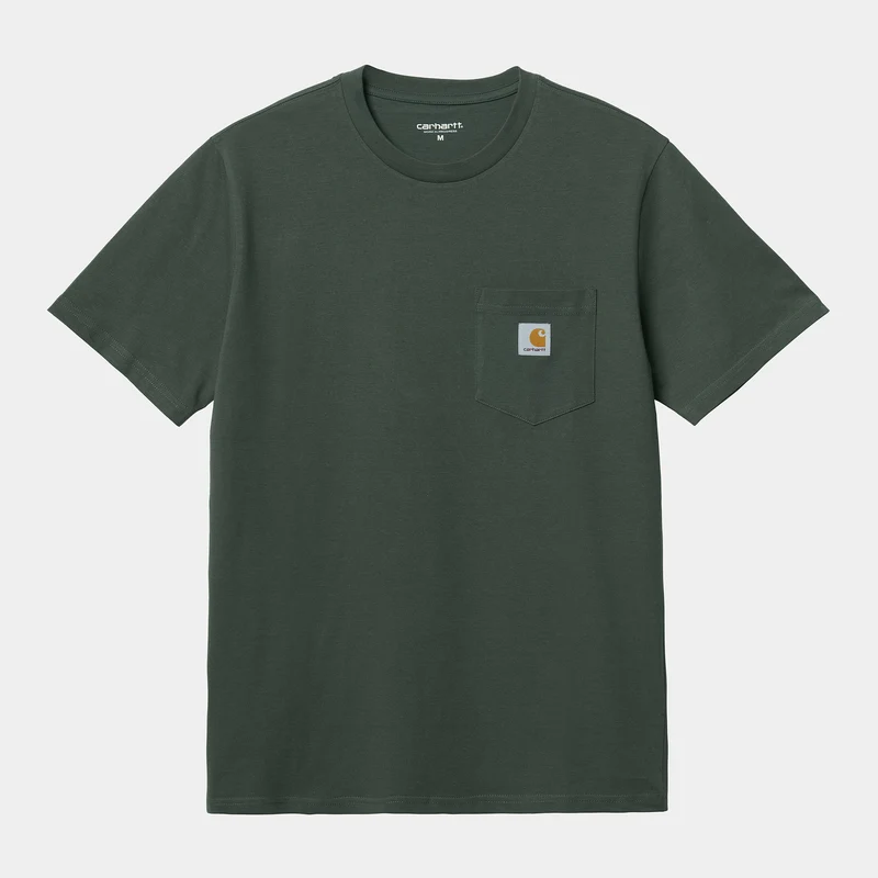 Carhartt WIP Kurzärmliges Herren-T-Shirt mit Taschen – Hemlock Green