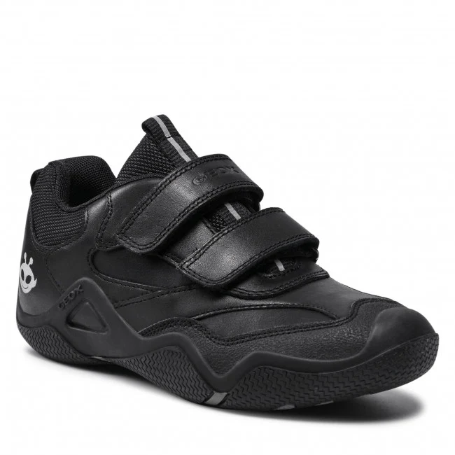 Geox Kinder J Wader Schulschuhe aus Glattleder – Schwarz