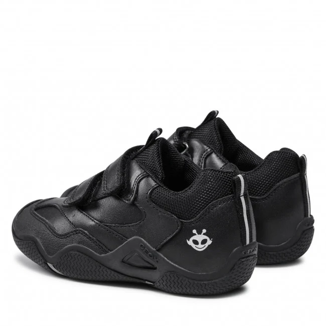 Geox Kinder J Wader Schulschuhe aus Glattleder – Schwarz