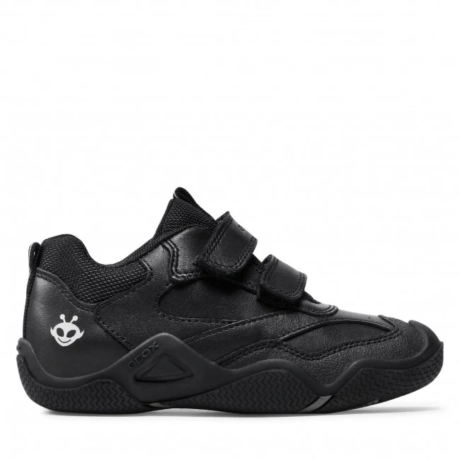 Geox Kinder J Wader Schulschuhe aus Glattleder – Schwarz