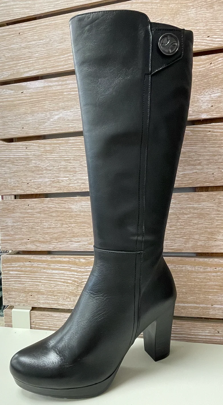 Patricia Miller Damen-Lederstiefel mit hohem Absatz - Schwarz