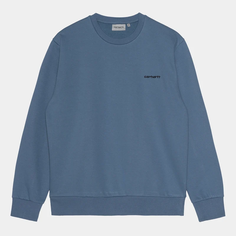 Carhartt WIP Herren-Sweatshirt mit Schriftzug-Stickerei – Icesheet / Schwarz