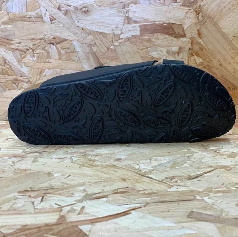 Plakton Damen Elche Apure Ledersandale – Schwarz