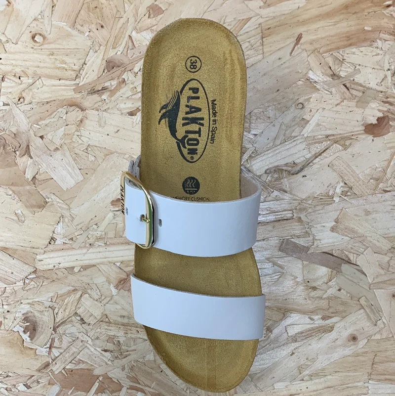 Plakton Damen-Sandale „Alicante Hi“ aus Napa-Leder – Weiß