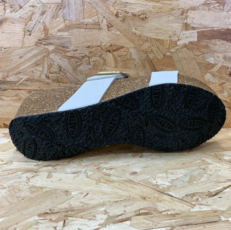 Plakton Damen-Sandale „Alicante Hi“ aus Napa-Leder – Weiß