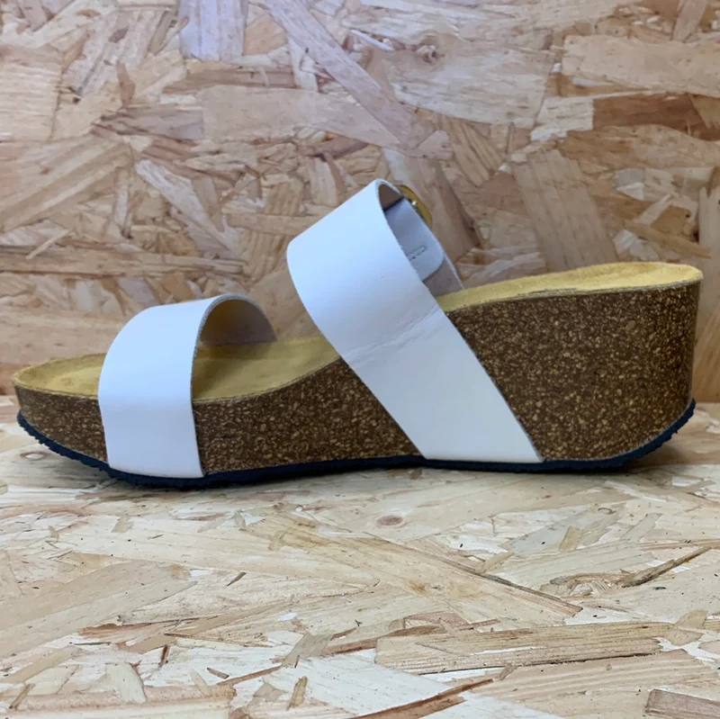 Plakton Damen-Sandale „Alicante Hi“ aus Napa-Leder – Weiß