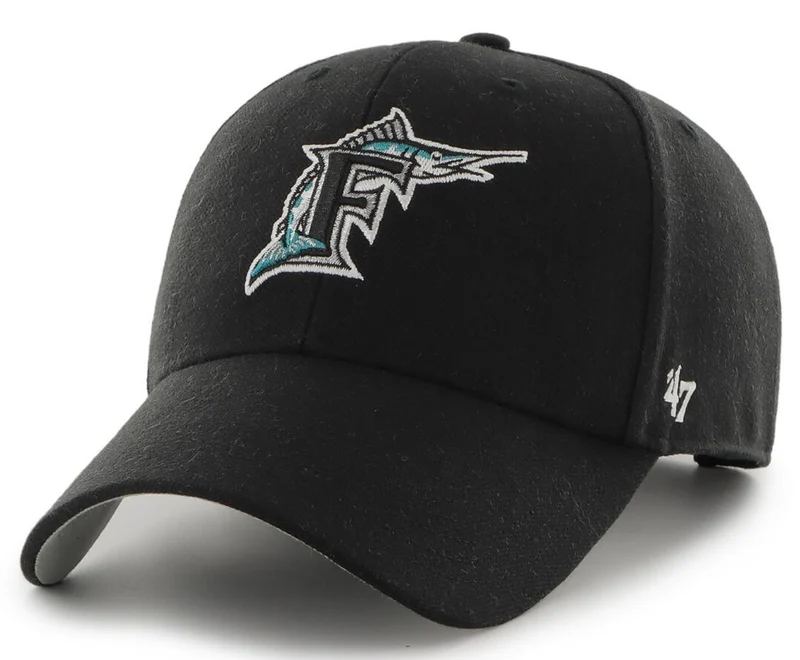 '47 Brand Unisex Miami Marlins MVP Cap – Schwarz
