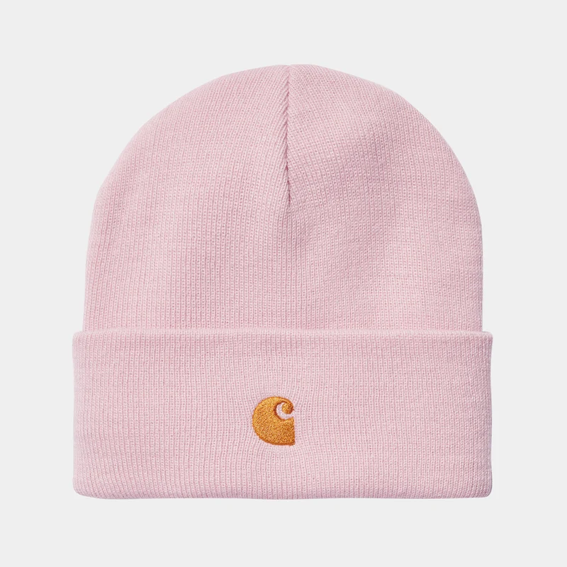 Carhartt WIP Unisex Chase Beanie – Pale Quartz / Gold
