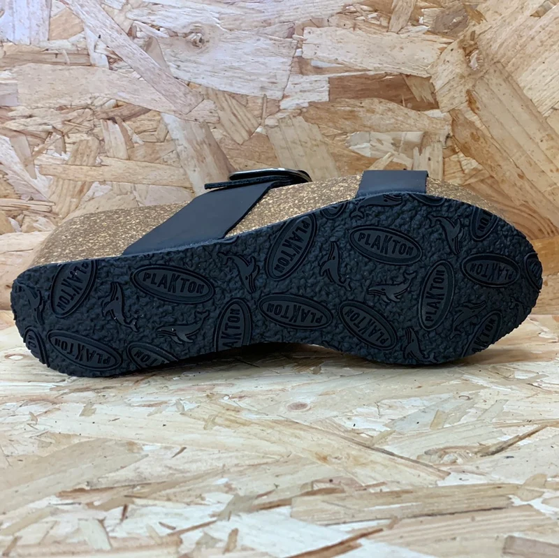 Plakton Damen Alicante Hi Apure Ledersandale – Schwarz