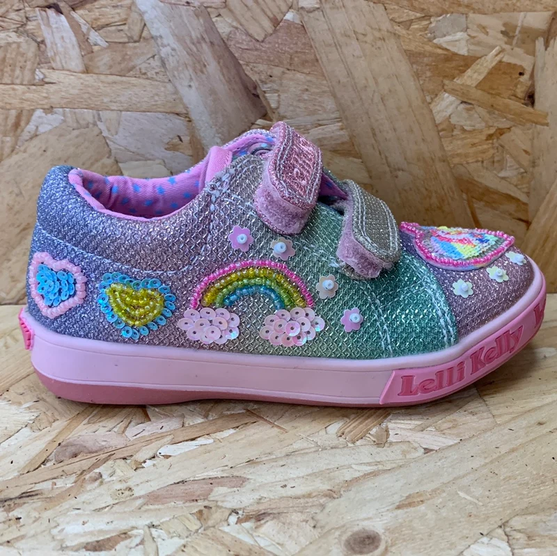 Lelli Kelly Kinder-Einhorn-Regenbogen-Trainer – Multi-Glitzer