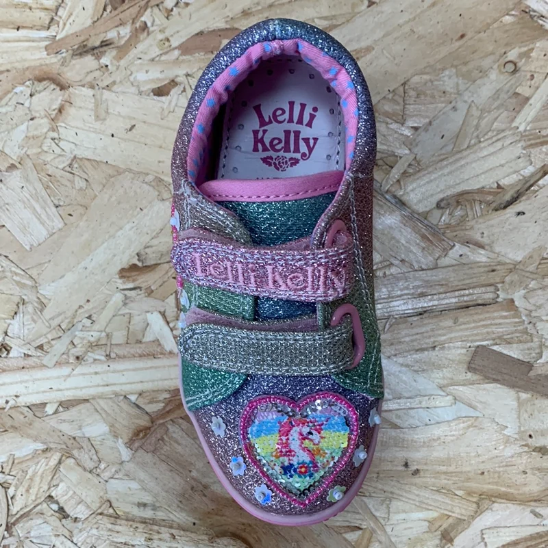 Lelli Kelly Kinder-Einhorn-Regenbogen-Trainer – Multi-Glitzer