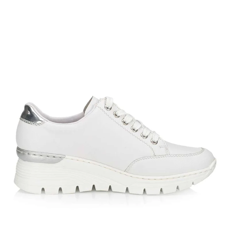 Rieker Modische Damen-Sneaker mit Keilabsatz – Weiß