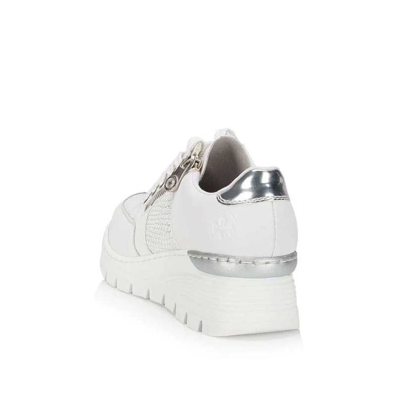 Rieker Modische Damen-Sneaker mit Keilabsatz – Weiß
