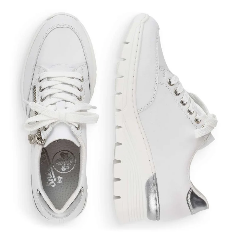 Rieker Modische Damen-Sneaker mit Keilabsatz – Weiß