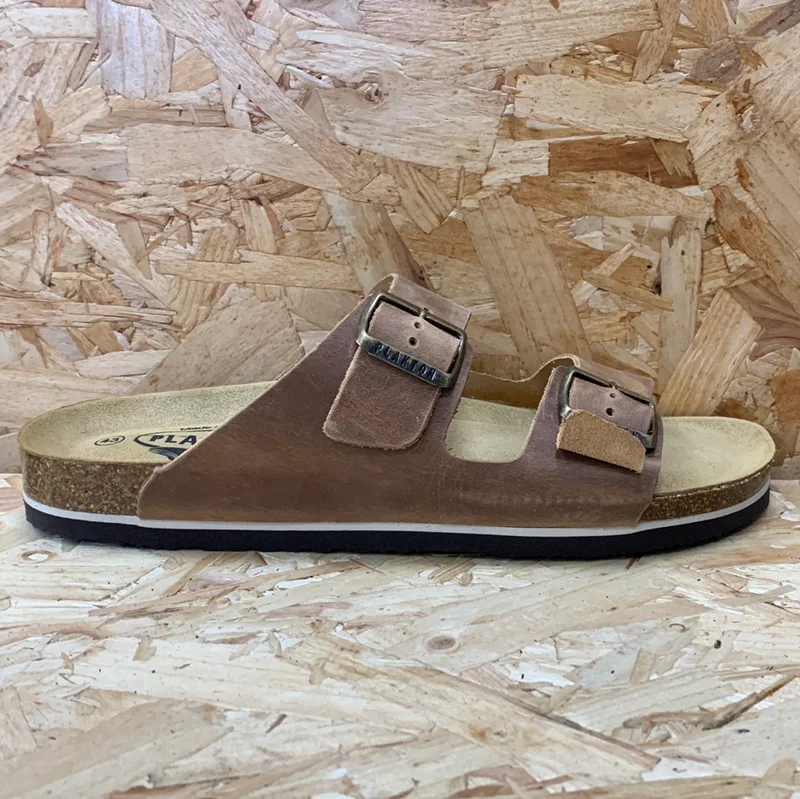 Plakton Herren Malaga Apure Ledersandale – Eichenbraun