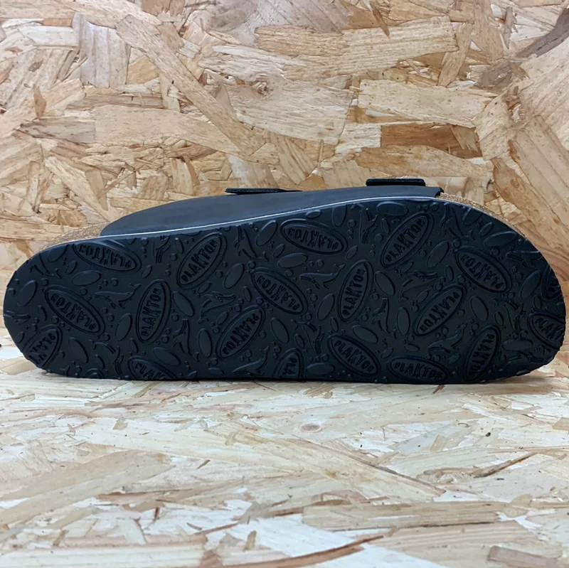 Plakton Herren Malaga Apure Ledersandale – Schwarz