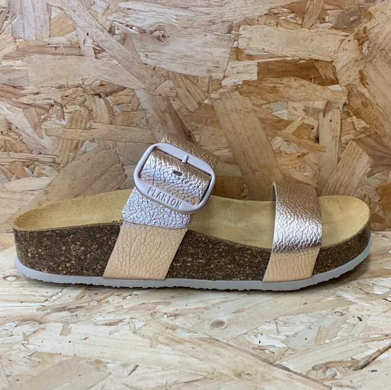 Plakton Damen-Sandale „Alicante Mid“ aus Leder – Roségold