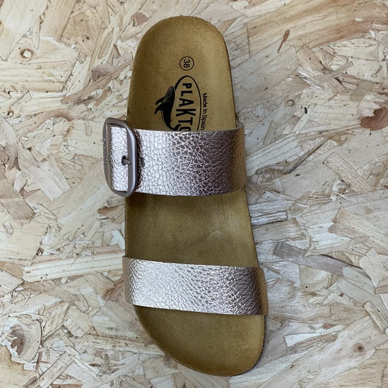 Plakton Damen-Sandale „Alicante Mid“ aus Leder – Roségold