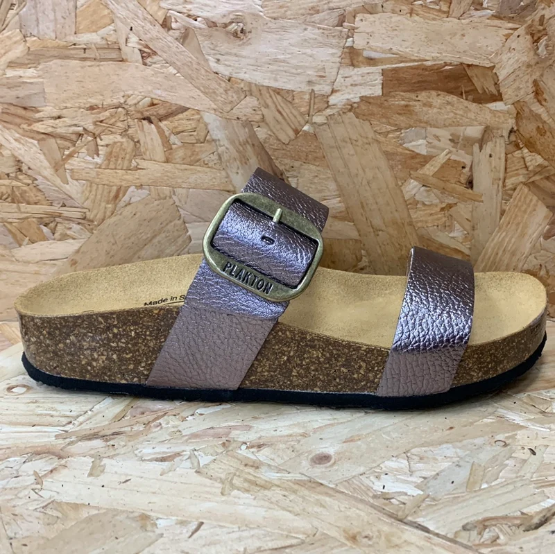 Plakton Damen-Sandale „Alicante Mid“ aus Leder – Graphit